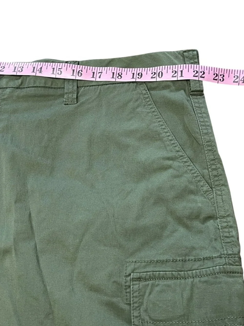 Mens Green Cargo Shorts 44W Lightweight Cotton Outdoor Wear